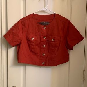 Torrid Orange Button Down Crop Jacket